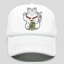 Load image into Gallery viewer, CLIMATE Fortune Cat Trucker Caps Hat Women Men Lucky Cute Cat Hip Hop Summer Caps Lovely Cat Mesh Baseball Cap Hat Girl Youth