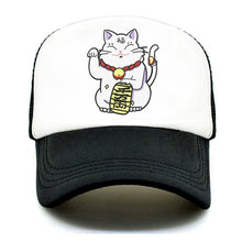 Load image into Gallery viewer, CLIMATE Fortune Cat Trucker Caps Hat Women Men Lucky Cute Cat Hip Hop Summer Caps Lovely Cat Mesh Baseball Cap Hat Girl Youth