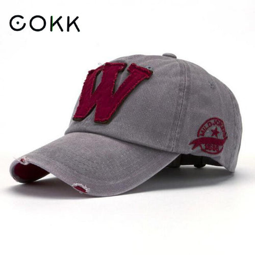 COKK Washed Cotton Men Cap Baseball Caps Women Hip Hop Snapback Dad Hat For Women Cap Trucker Embroidery Letter Casquette Bone