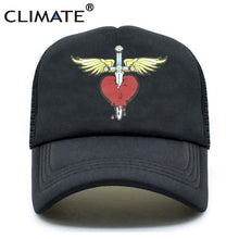 Load image into Gallery viewer, CLIMATE Men Women Summer Trucker Cap Fans Cap Cool Music Caps Summer Mesh Trucker Hat Caps