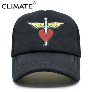 CLIMATE Men Women Summer Trucker Cap Fans Cap Cool Music Caps Summer Mesh Trucker Hat Caps