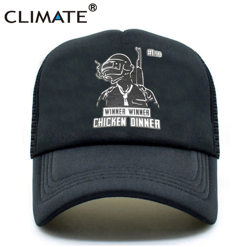 CLIMATE Men game Trucker Mesh Caps Hat Summer Cool Black Mesh Caps Winner Winner Chicken Dinner Baseball Net Trucker Caps Hat