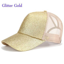 Load image into Gallery viewer, New 2018 Women Ponytail Baseball Cap Messy Bun Dad Hats Summer Snapback Mesh Trucker Hat Casual Girls Hip Hop Adjustable Caps