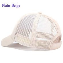 Load image into Gallery viewer, New 2018 Women Ponytail Baseball Cap Messy Bun Dad Hats Summer Snapback Mesh Trucker Hat Casual Girls Hip Hop Adjustable Caps