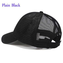 Load image into Gallery viewer, New 2018 Women Ponytail Baseball Cap Messy Bun Dad Hats Summer Snapback Mesh Trucker Hat Casual Girls Hip Hop Adjustable Caps