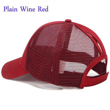 Load image into Gallery viewer, New 2018 Women Ponytail Baseball Cap Messy Bun Dad Hats Summer Snapback Mesh Trucker Hat Casual Girls Hip Hop Adjustable Caps
