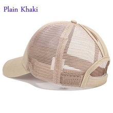 Load image into Gallery viewer, New 2018 Women Ponytail Baseball Cap Messy Bun Dad Hats Summer Snapback Mesh Trucker Hat Casual Girls Hip Hop Adjustable Caps