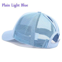 Load image into Gallery viewer, New 2018 Women Ponytail Baseball Cap Messy Bun Dad Hats Summer Snapback Mesh Trucker Hat Casual Girls Hip Hop Adjustable Caps