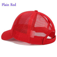 Load image into Gallery viewer, New 2018 Women Ponytail Baseball Cap Messy Bun Dad Hats Summer Snapback Mesh Trucker Hat Casual Girls Hip Hop Adjustable Caps