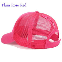 Load image into Gallery viewer, New 2018 Women Ponytail Baseball Cap Messy Bun Dad Hats Summer Snapback Mesh Trucker Hat Casual Girls Hip Hop Adjustable Caps