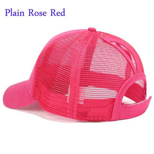 New 2018 Women Ponytail Baseball Cap Messy Bun Dad Hats Summer Snapback Mesh Trucker Hat Casual Girls Hip Hop Adjustable Caps
