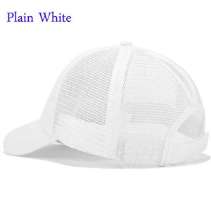 New 2018 Women Ponytail Baseball Cap Messy Bun Dad Hats Summer Snapback Mesh Trucker Hat Casual Girls Hip Hop Adjustable Caps