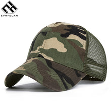 Load image into Gallery viewer, Evrfelan Camo Mesh Baseball Cap Men Camouflage Caps Masculino Summer Hat Men Army Cap Trucker Snapback Hip Hop Dad Hat