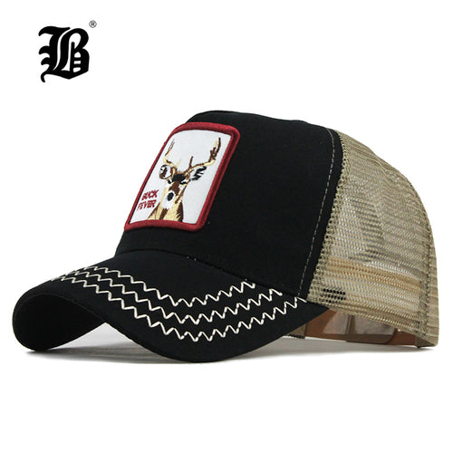 [FLB] Baseball Cap For Men Women Summer Mesh Embroidery Buck Trucker Bones Snapback Hip Hop Hat Casual Cotton Casquette Cap F193