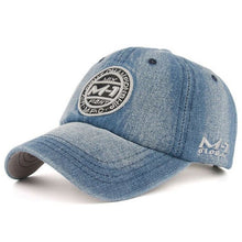 Load image into Gallery viewer, Unisex Women Men Washable Denim Baseball Cap Embroidery Letters Patch Vintage Trucker Hat Sun Hat