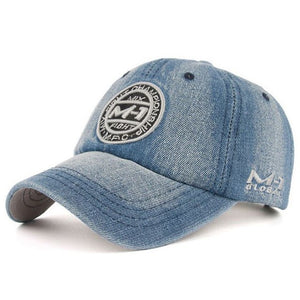 Unisex Women Men Washable Denim Baseball Cap Embroidery Letters Patch Vintage Trucker Hat Sun Hat