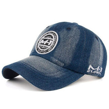 Load image into Gallery viewer, Unisex Women Men Washable Denim Baseball Cap Embroidery Letters Patch Vintage Trucker Hat Sun Hat